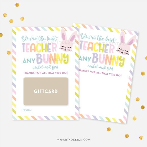 You're the best teacher any Bunny could ask for, Easter Gift Card Holder