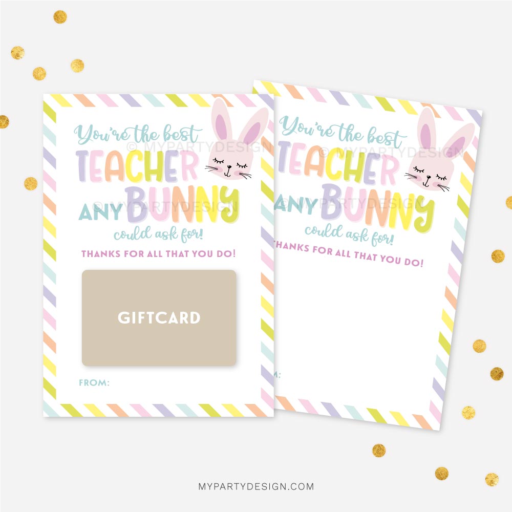 EASTER-GIFT-CARD-HOLDER-BEST-TEACHER-00A You're the best teacher any Bunny could ask for, Easter Gift Card Holder