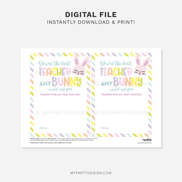 printable best teacher Easter Gift Card Holder