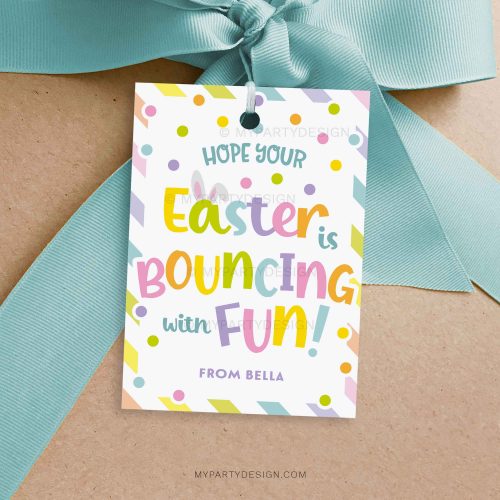 bouncing with fun easter gift tag for bouncy ball class gifts