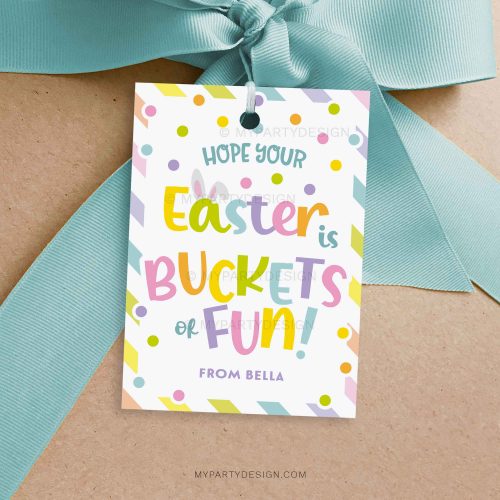 buckets of fun easter gift tag for Easter Basket or easter class gifts