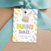 bunny bait easter gift tag featuring cute easter bunny illustration