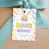 bunny kisses easter gift tag featuring cute easter bunny illustration