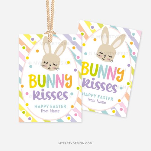 bunny kisses easter gift tag for kids easter class gifts