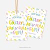 easter gift tags for class gifts that read "hope your easter is chalk full of fun"