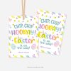 pastel coloured easter gift tags for chocolate chip cookies that read "chip chip hooray! Easter is on the way!"