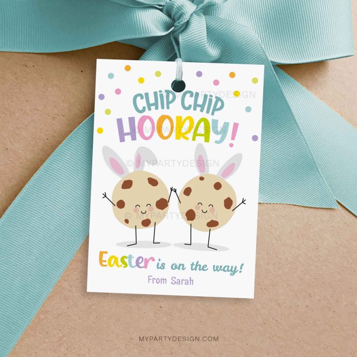 Easter Chip Hooray Cookies Gift Tag for easter class gifts