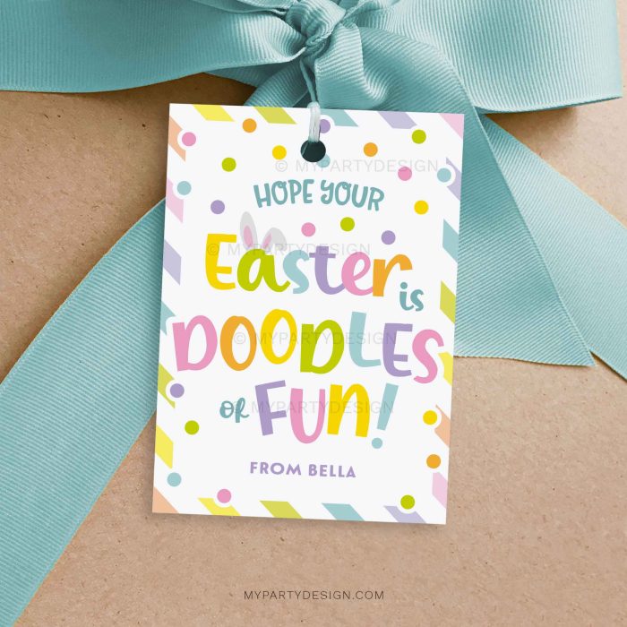 doodles of fun easter gift tag for drawing or coloring book class gifts