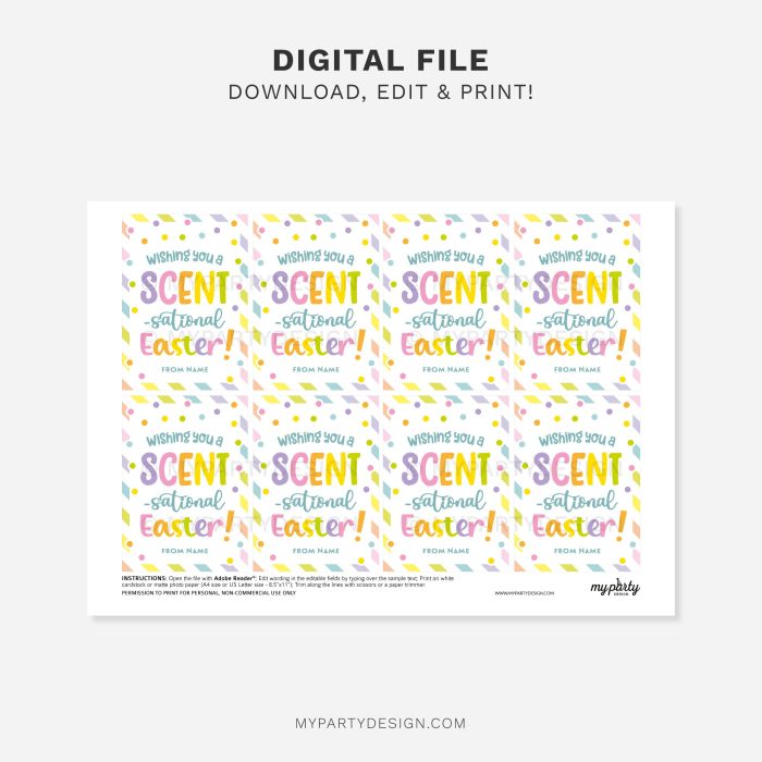 printable scent-sational easter gift tag for staff or teacher appreciation gifts