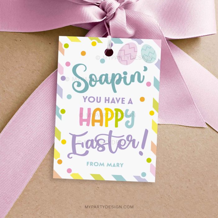 Easter soap gift tag for teachers, staff or coworker gifts