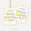 easter gift tags for class gifts that read "hope your easter is spinning with fun"