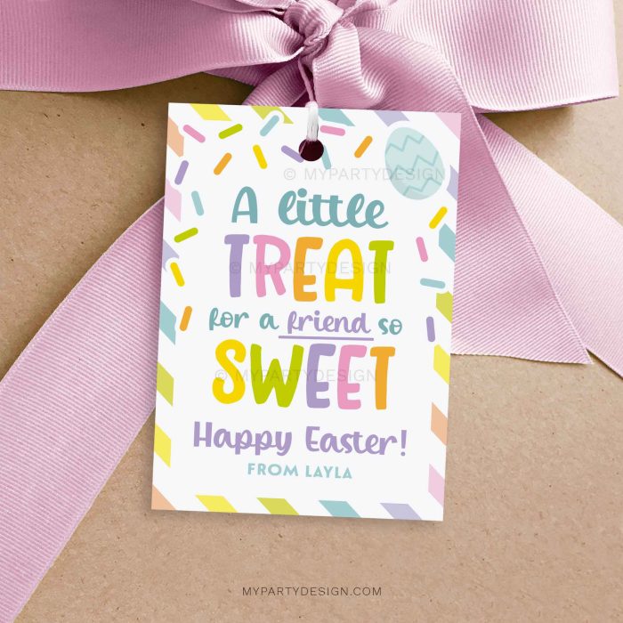 little treat for a friend so sweet gift tag for Easter class gifts