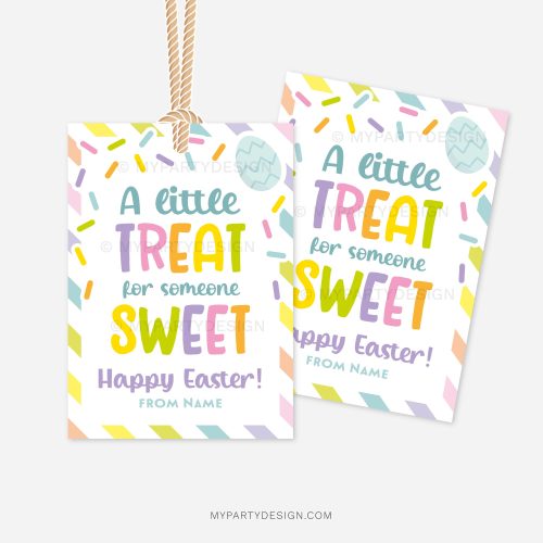 easter gift tags that read "a little treat for someone sweet"