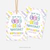 rainbow coloured easter gift tags for class gifts that read "you are egg-stra special! Happy easter!"