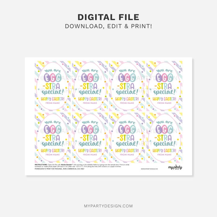 printable You are Egg-stra Special Easter Gift Tag for easter class gifts