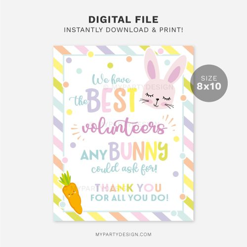 printable volunteer appreciation Easter sign