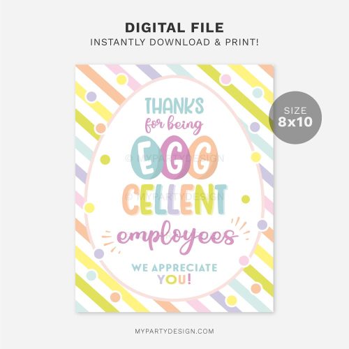 printable EGGcellent Employees Easter Sign