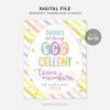 printable EGGcellent Team Members Easter Sign