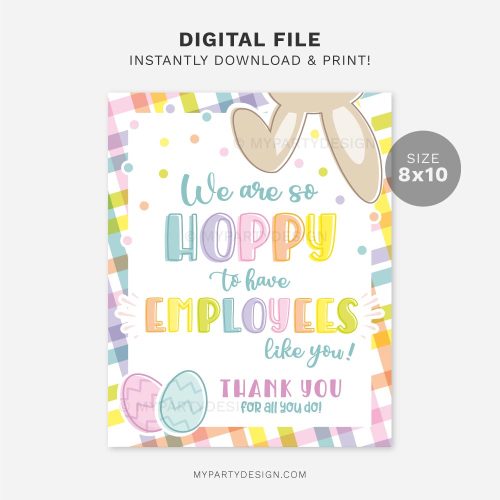 hoppy employees easter appreciation sign