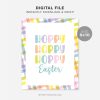 hoppy hoppy easter sign for spring easter decor