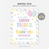 Easter appreciation sign in pastel colours that reads "Just a little Easter treat for you to say Thank you for all you do! We appreciate you!"