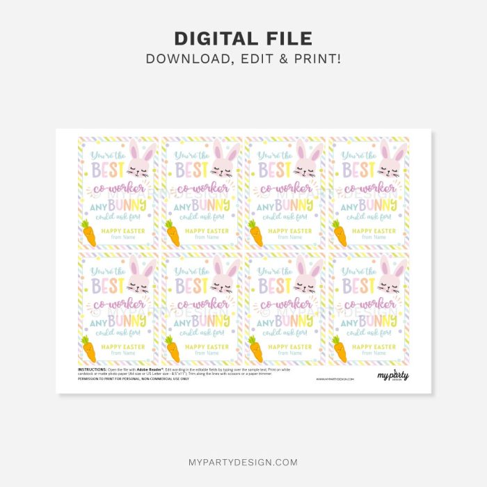 Printable Coworker Appreciation Easter Tags