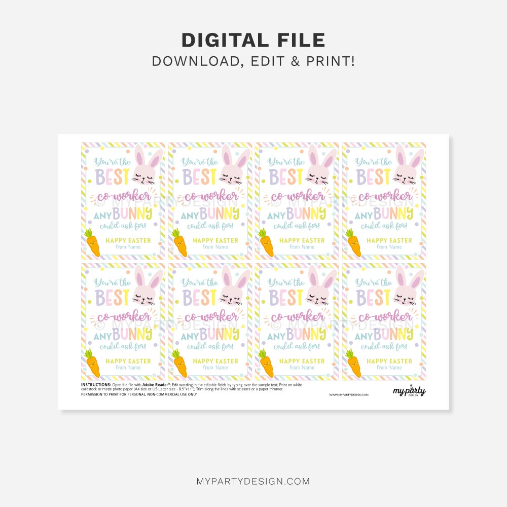 EASTER-TAGS-BEST-COWORKER-00B Printable Coworker Appreciation Easter Tags