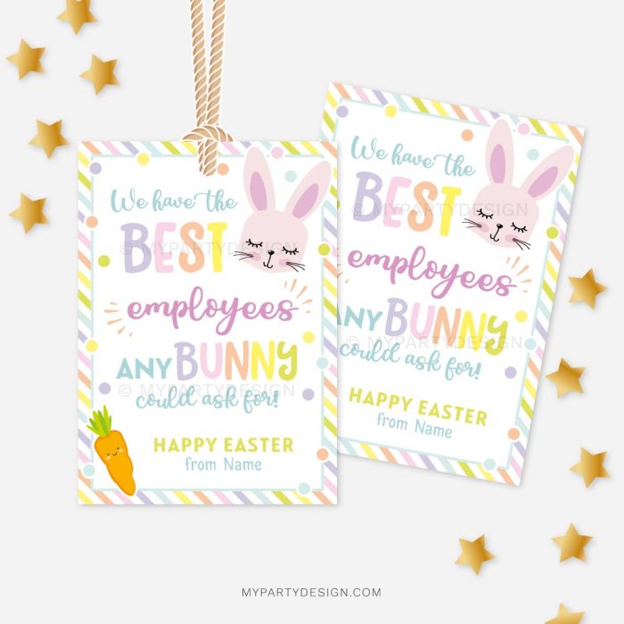 best employees any bunny could ask for, employee appreciation Easter tags
