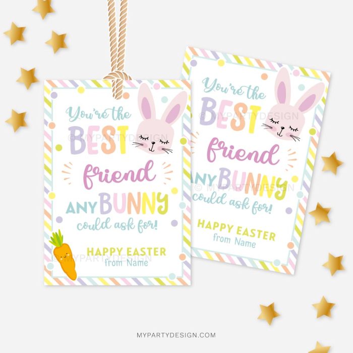 best friend any bunny could ask for, friend appreciation Easter tags