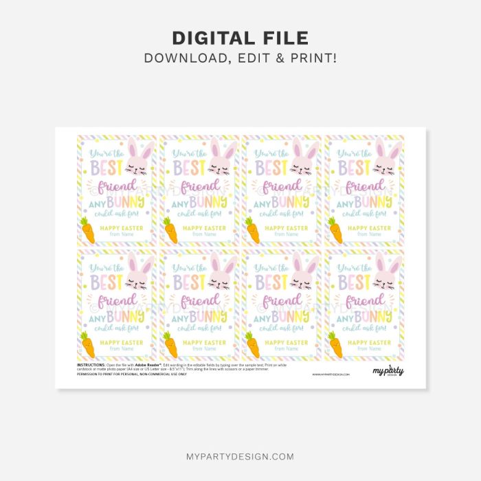 printable friend appreciation Easter tags