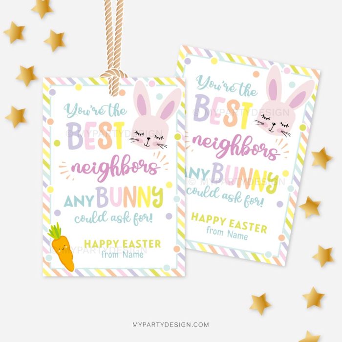 best neighbors any bunny could ask for, neighbor appreciation Easter tags