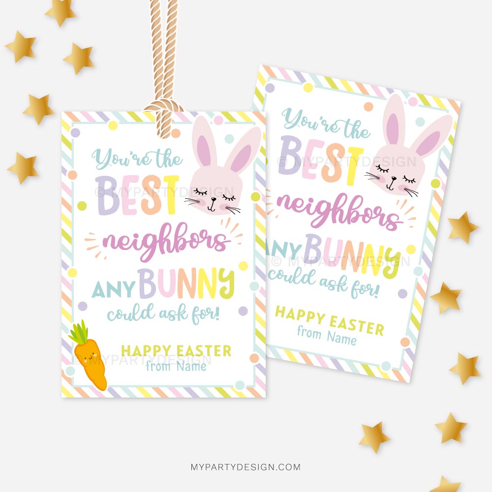 EASTER-TAGS-BEST-NEIGHBORS-00A best neighbors any bunny could ask for, neighbor appreciation Easter tags