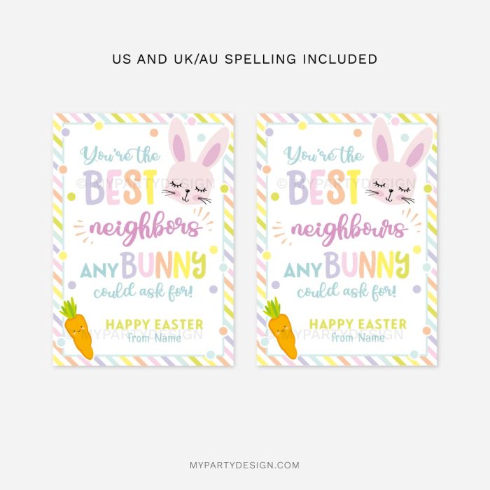 best neighbours any bunny could ask for, neighbour appreciation Easter tags