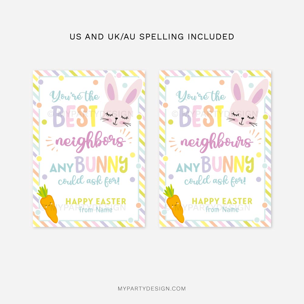 EASTER-TAGS-BEST-NEIGHBORS-00C best neighbours any bunny could ask for, neighbour appreciation Easter tags