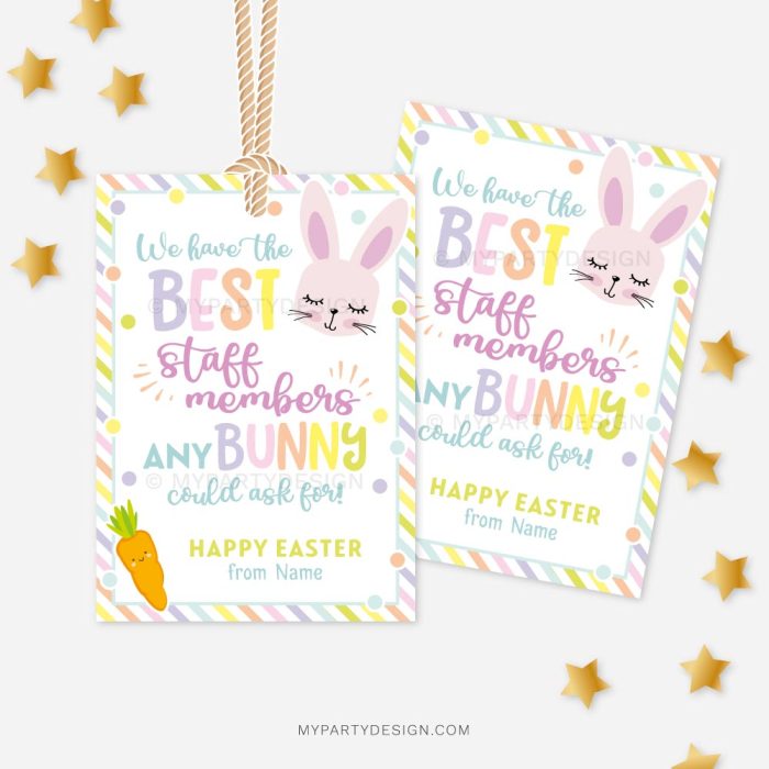 best staff members any bunny could ask for, staff appreciation Easter tags