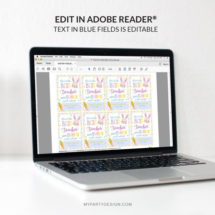 editable teacher appreciation Easter tags