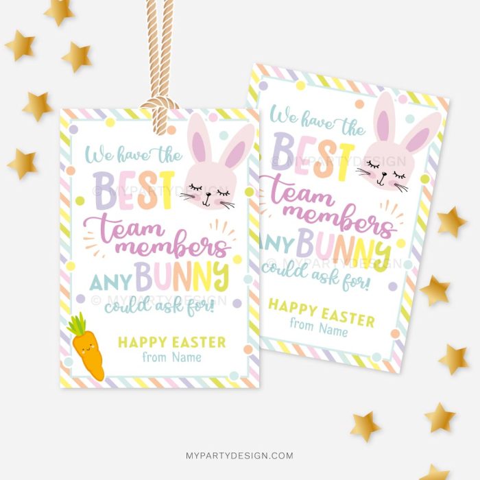 best team members any bunny could ask for, team appreciation Easter tags