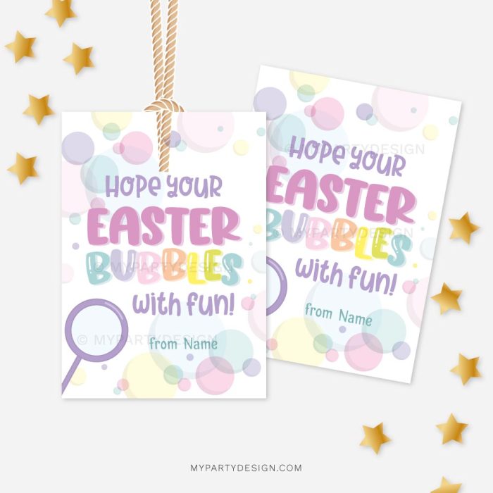 Easter Bubbles with Fun Tags for kids class gifts or gift from teacher