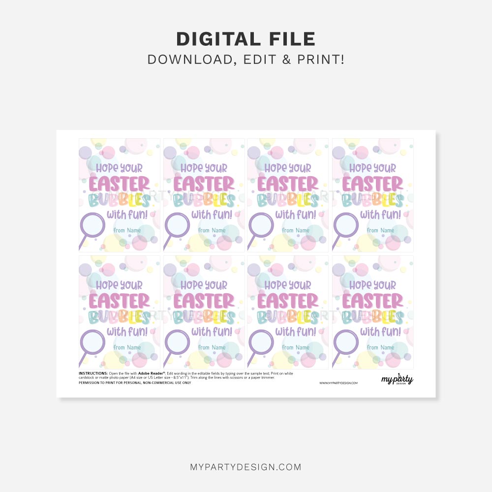 EASTER-TAGS-BUBBLES-WITH-FUN-00B printable Easter Bubbles with Fun Tags for kids class gifts or gift from teacher