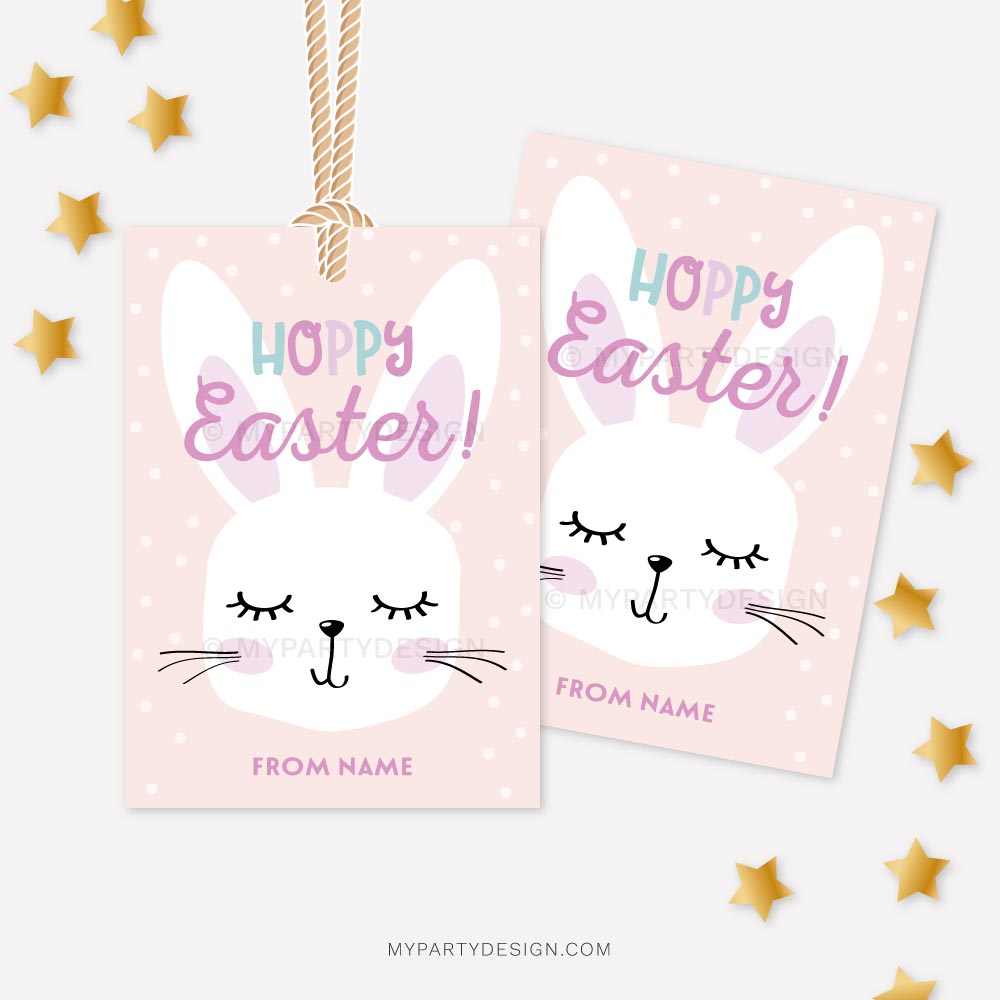 EASTER-TAGS-HOPPY-EASTER-00A Hoppy Easter Bunny Tags in soft pink and purple colors
