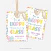 hoppy you're in my class easter tags for students or classmates