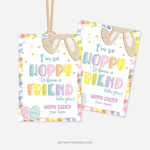 hoppy you're my friend easter tags for students or classmates