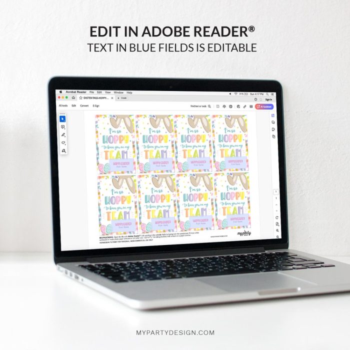 editable hoppy you're on my team easter tags for team mates
