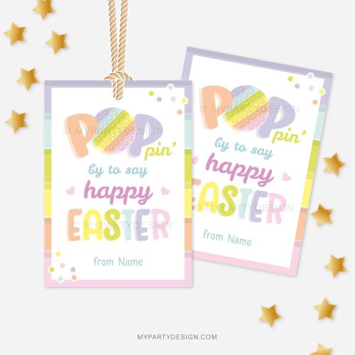 pop it Easter Tags for fidget toy gifts