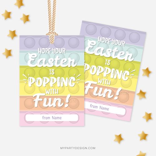 popping with fun Easter Tags for pop it fidget toy gifts