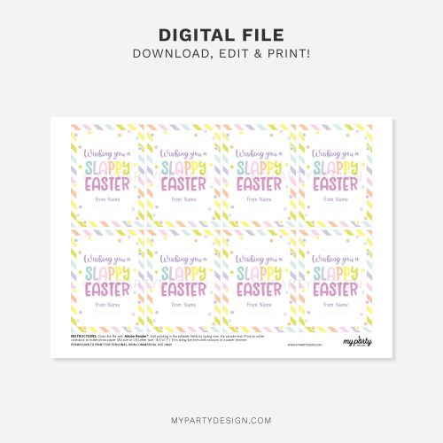 printable slappy easter tags for slap bracelet wristband gifts