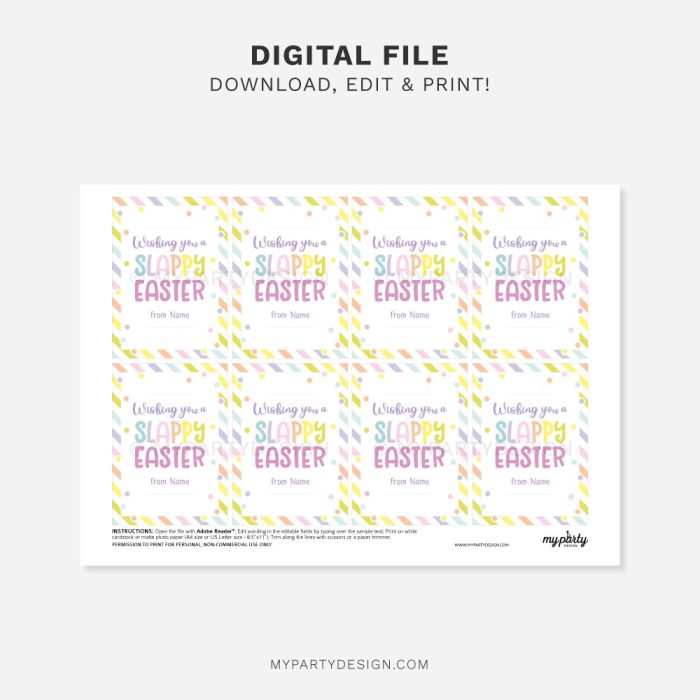 printable slappy easter tags for slap bracelet wristband gifts