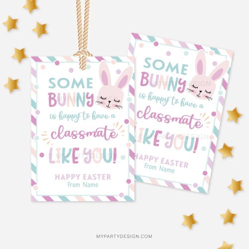 classmate easter tags - some bunny is happy to have a classmate like you