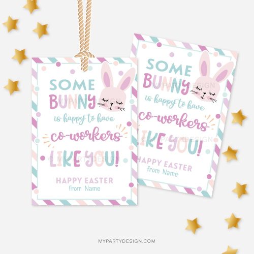 coworker easter tags - some bunny is happy to have co-workers like you