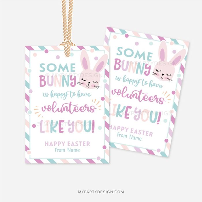 volunteer easter tags for volunteer appreciation gifts